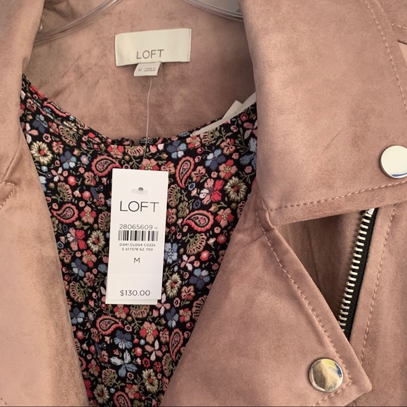 SOLD !! LOFT blush faux vegan suede moto jacket - Picture 12 of 12
